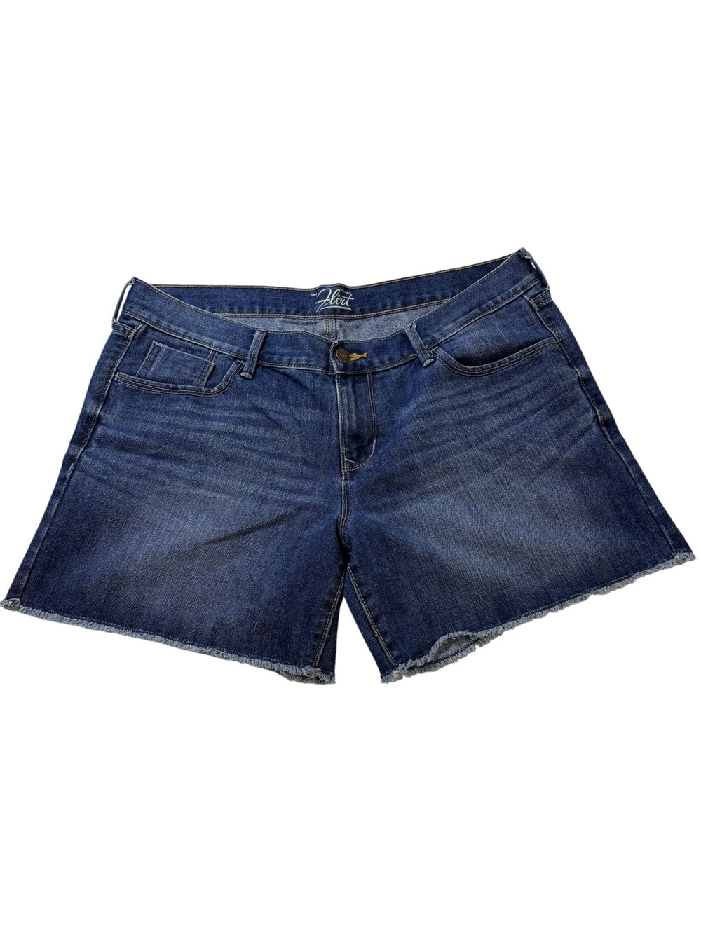 Old Navy The Flirt Dark Blue Denim Frayed Hem Classic Y2K Casual Shorts Sz12